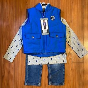 Buffalo David Bitton 3-Pieces Set (Top, Jeans, Vest) ~ Size 3T